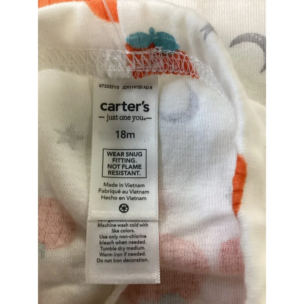 Carters Just One You Halloween Pajamas 18M Ghost Pumpkin 2-Pack Set 6T222710‎